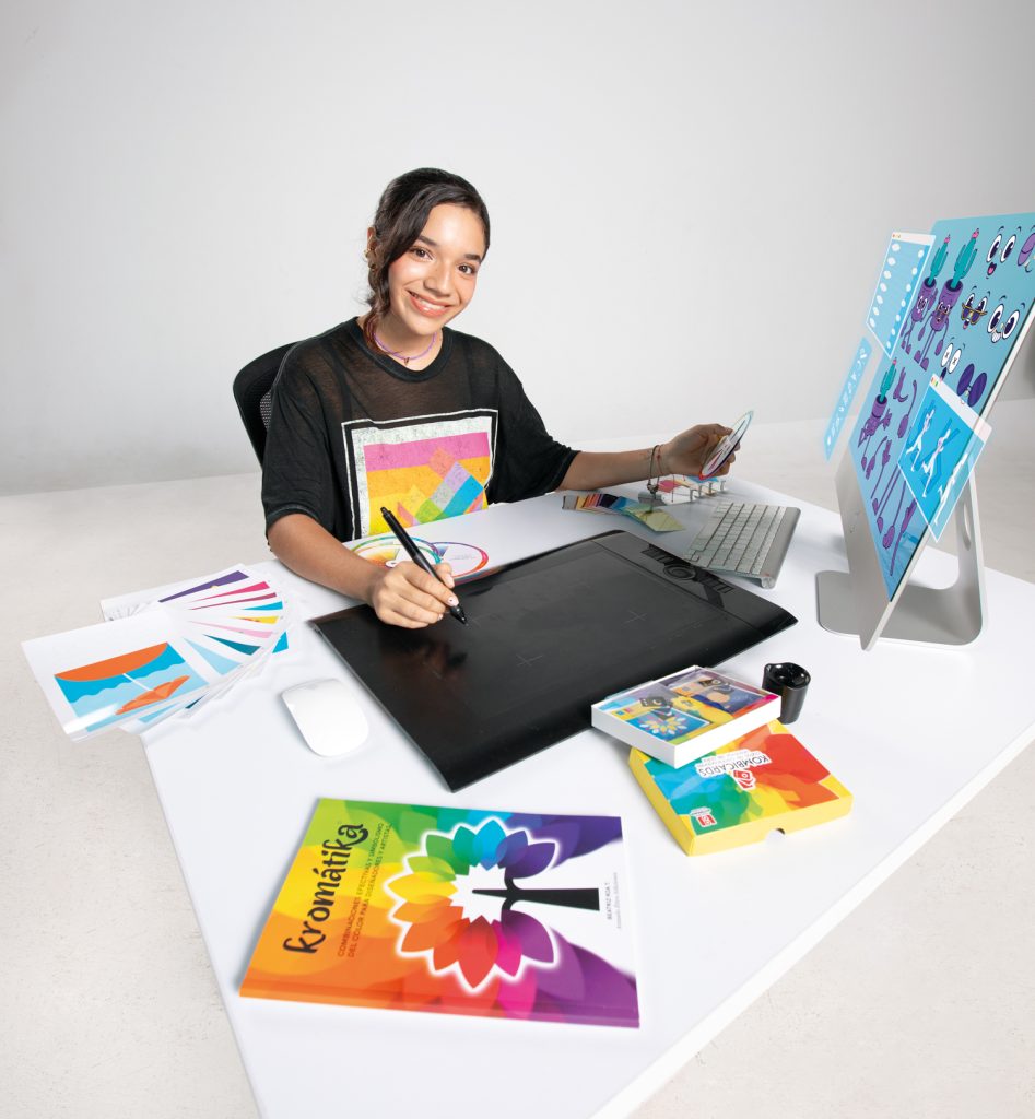 Estudiante uao estudiando Diseño de la comunicación gráfica uao